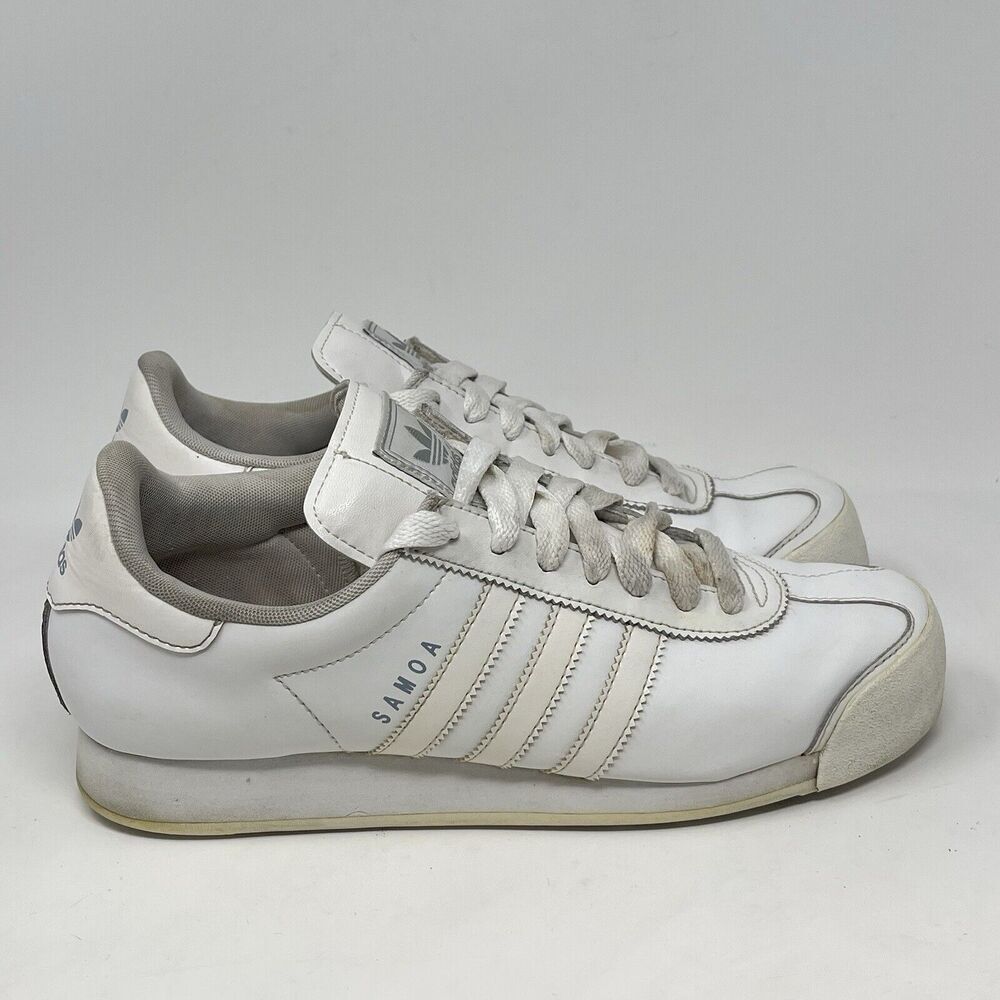 Adidas Samoa Sneakers Womens 9.5 White Leather Retro Shoes 2011 NO INSOLES
